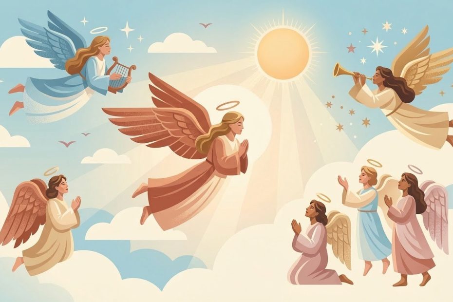 Oraciones a los ángeles - Illustration prière catholique